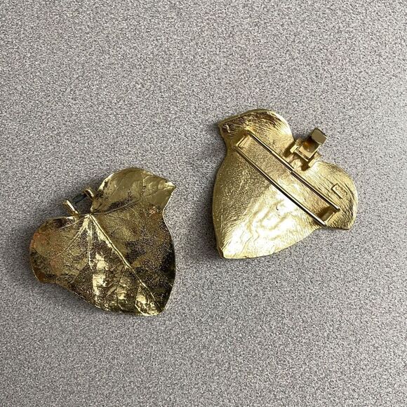 Mimi Di N Leaf Belt Buckle Gold-Tone Statement Vintage 1981s "Fits 2in Belt" - Picture 5 of 8